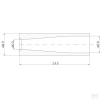 Douille de dent à souder 145 mm - Ø int. 25-38 mm