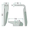 Dent de herse rotative droite (951011, 950788, KE02/03)