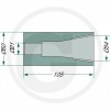 Douille 105 mm, à souder pour dents avec sécurité anti-torsions - Ø int. 21-34 mm