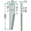 Dent de herse rotative droite et gauche (0033054)