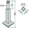 Dent de rotavator avec pied (E-35921, 00035921, RH90)