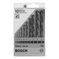 Bosch Jeux de 10 forets métalliques HSS-R, DIN 338