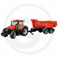 Bruder - Tracteur Case IH Optum 300 CVX avec remorque tandem half-pipe Krampe