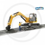 Bruder Caterpillar Minipelle avec ouvrier - Mini pelleteuse Jaune avec personnage