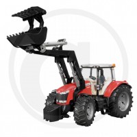 BRUDER - Tracteur MASSEY FERGUSON 7600 avec Fourche - Rouge