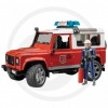 Bruder - Land Rover Defender Station Véhicule de pompiers avec pompier