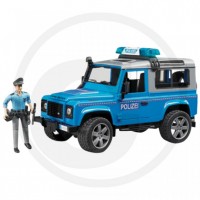 BRUDER - Véhicule de Police LAND ROVER Defender Station avec Policier - Bleu