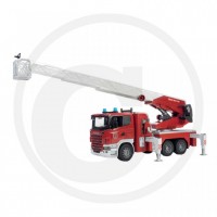 BRUDER - Camion pompier SCANIA R-serie rouge, avec échelle et pompe à eau