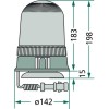 Gyrophare H1 12 V pied aimanté câble spiralé