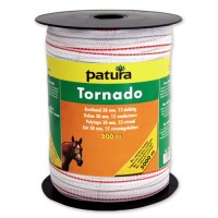 Patura Ruban TORNADO blanc-orange 20 mm - 200 m