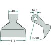 Marteau de Broyeur 40x116 mm Ø16,5 Howard (222022001, 119533)