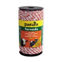 Patura Fil électro-plastique TORNADO blanc-orange - 1000 m