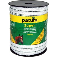 Patura Ruban SUPER 20 mm blanc-vert, 6 conducteurs inox - 200 m